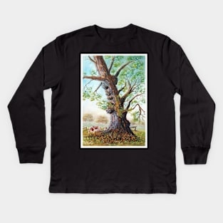 Craggy Burled Gumtree - Watercolour Kids Long Sleeve T-Shirt